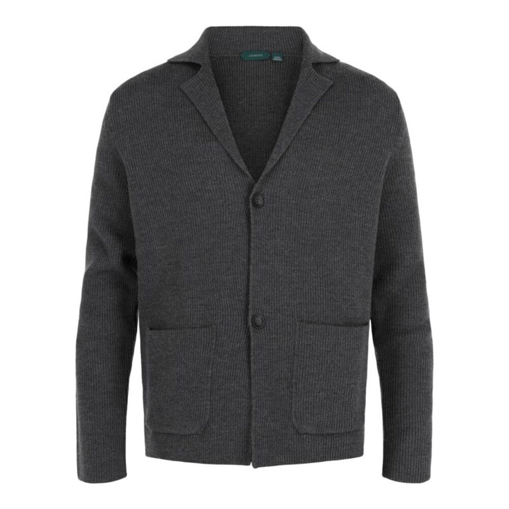 Slowear Zanone Single-Breasted Slim Fit Wool Blazer Grey Mens